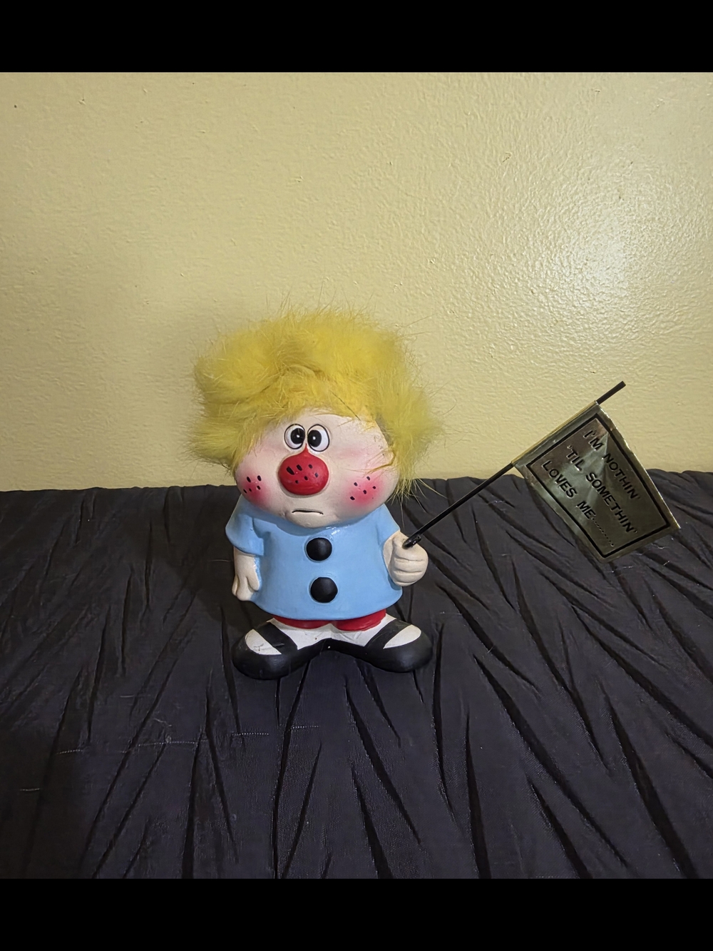 Enesco Clown Yellow-Haired Figurine with Light Blue Outfit